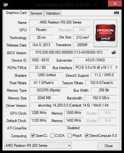 Schermata GPU-Z della VGA in overclock.