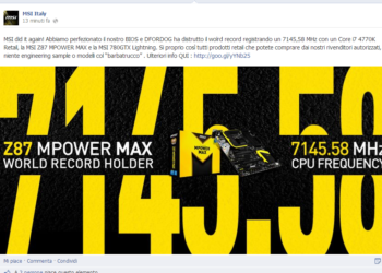 MSI infrange ancora una volta il record di frequenza con un 4770k