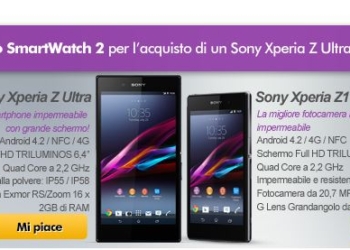 Sony Xperia Z1 in offerta a 689€ con SmartWatch 2 in regalo