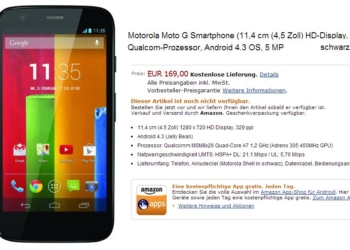 Moto G da 8GB a 169€ su Amazon.de