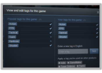 Valve introduce le Steam Tags