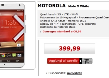 Motorola Moto X disponibile sul listino Mediaworld a 399€ garanzia Italia