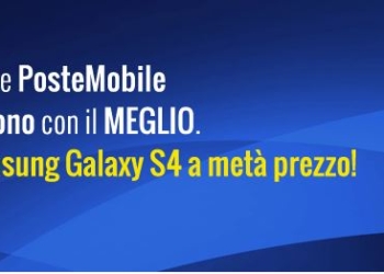 Galaxy S4 offerto da PosteMobile a 249€ tramite opzione SorpRende
