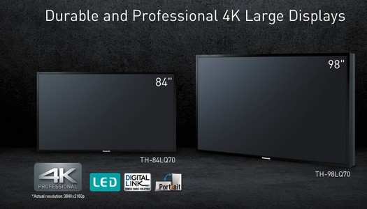 Panasonic TH-84LQ70 e TH-98LQ70, monitor 4K da 84″ e 98″