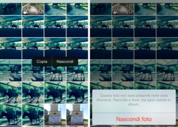 iOS 8 ha la funzione di nascondere le immagini scattate o salvate