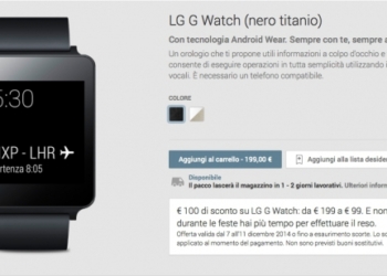 LG G Watch in offerta a 99€