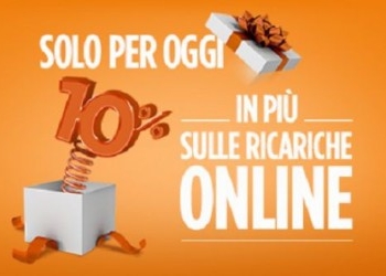 Offerta Wind: solo per oggi 10% in più sulle ricariche Online