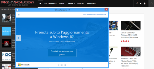 Microsoft permette di  prenotare l’upgrade gratuito a Windows 10