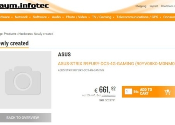 ASUS R9 Fury “STRIX” avvistata su  shop online