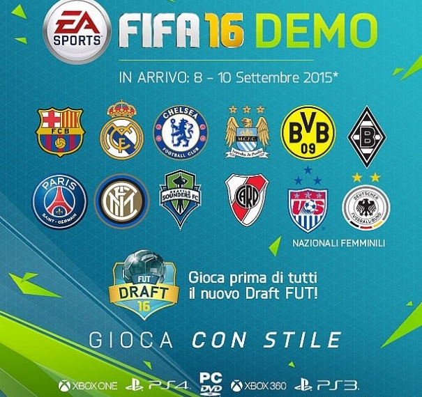 EA annuncia la data della demo di FIFA 16