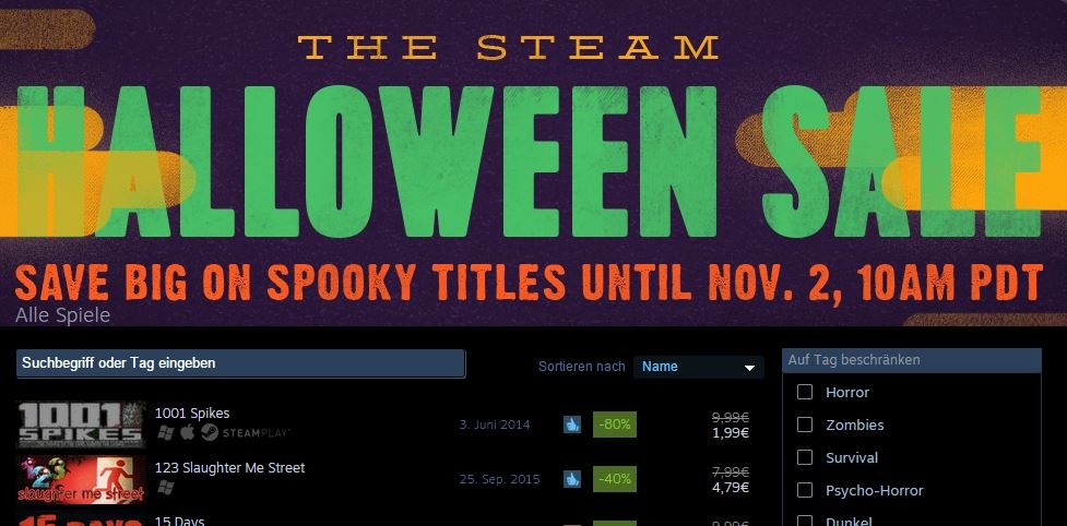 Steam, arrivano i saldi di Halloween