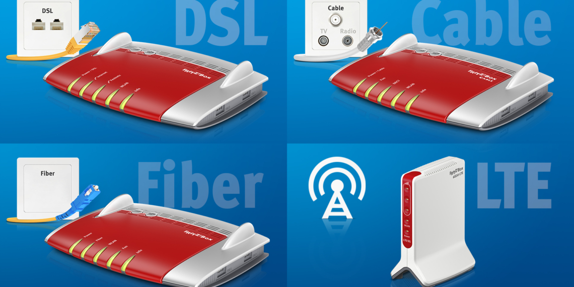 FRITZ!Box per qualsiasi tipo di connessione ad alta velocità: DSL, cavo, fibra ottica e 4G (LTE)