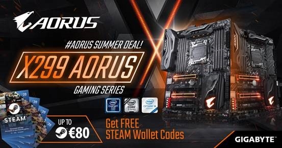 GIGABYTE offre coupon Steam con l’acquisto di schede madri X299