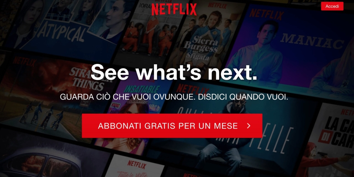 Netflix elimina il mese gratuito in Italia