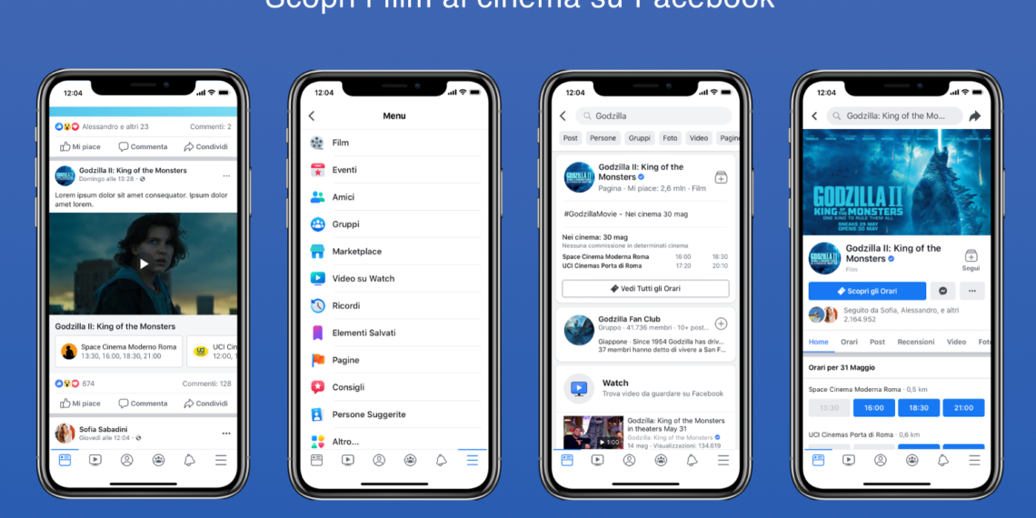 Arriva in Italia Facebook Film: programmazione dei cinema e info biglietti direttamente sull’app Facebook