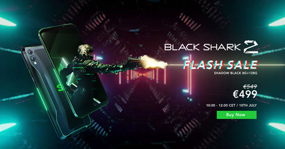 50€ di sconto su Black Shark 2 Shadow Black il 10 luglio