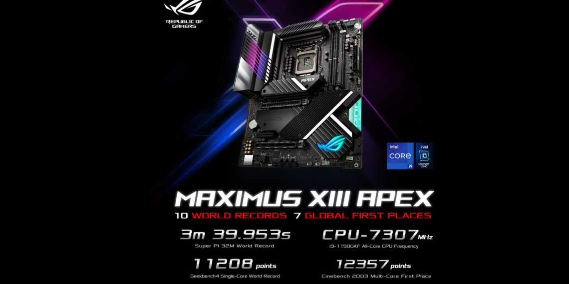ROG Maximus XIII Apex: nuovi record del mondo con le nuove CPU Rocket Lake di Intel