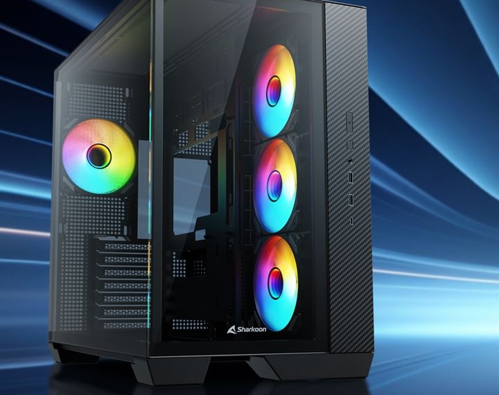 Sharkoon presenta Steel Shark: case dual-chamber con vetro, 4 ventole ARGB PWM e supporto BTF
